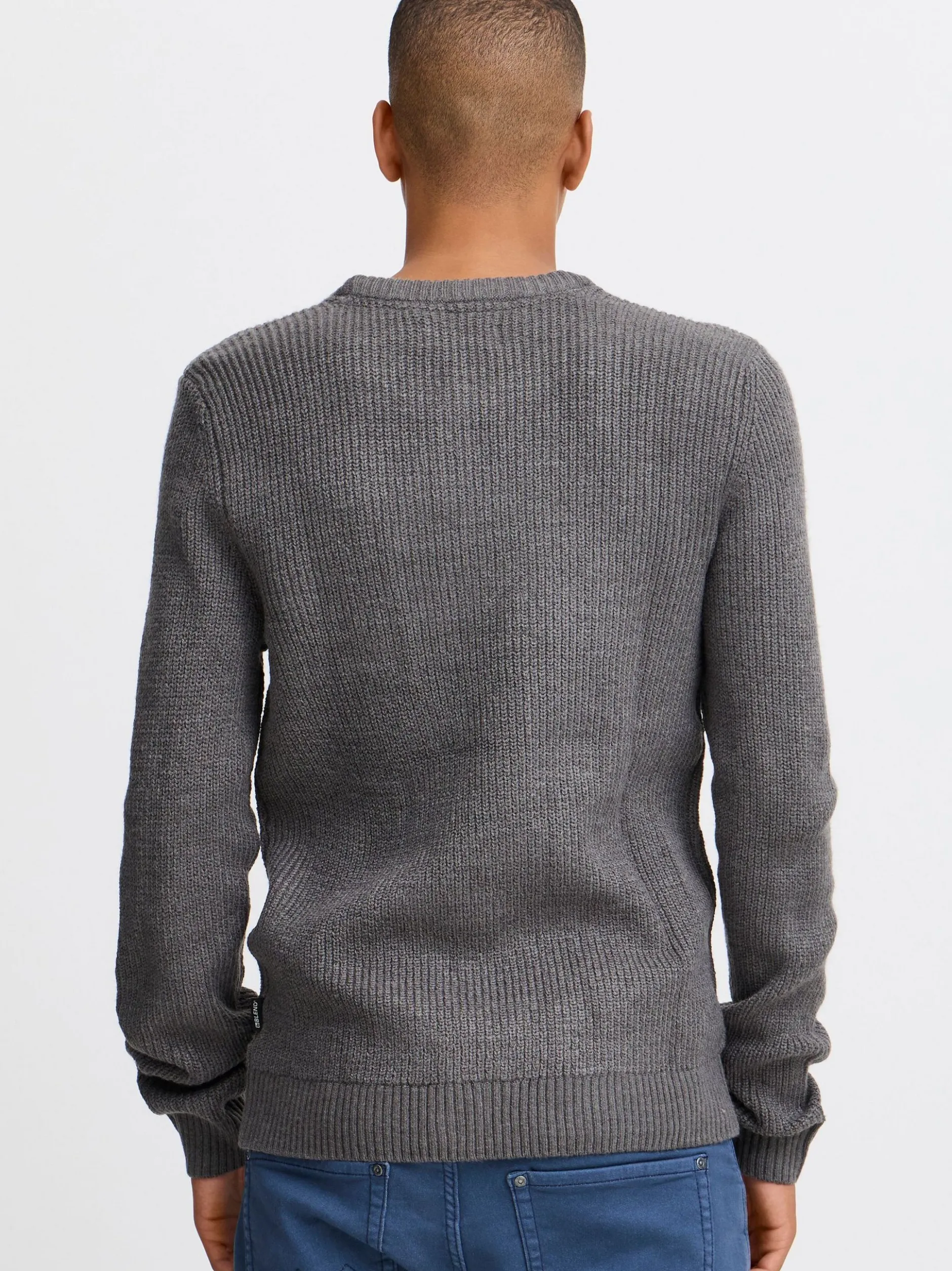BLEND Herren Strickpullover - BHPullover in grau