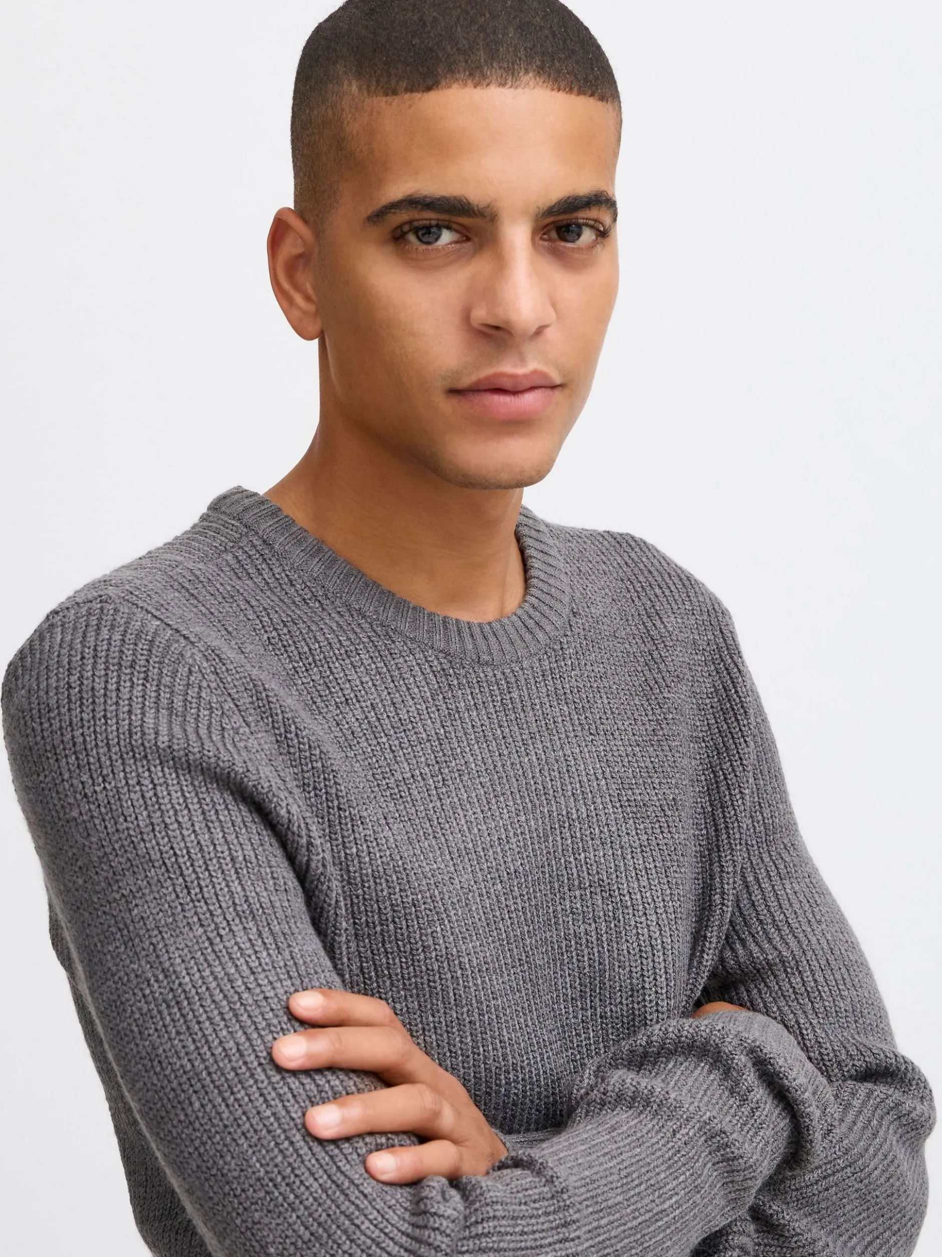 BLEND Herren Strickpullover - BHPullover in grau