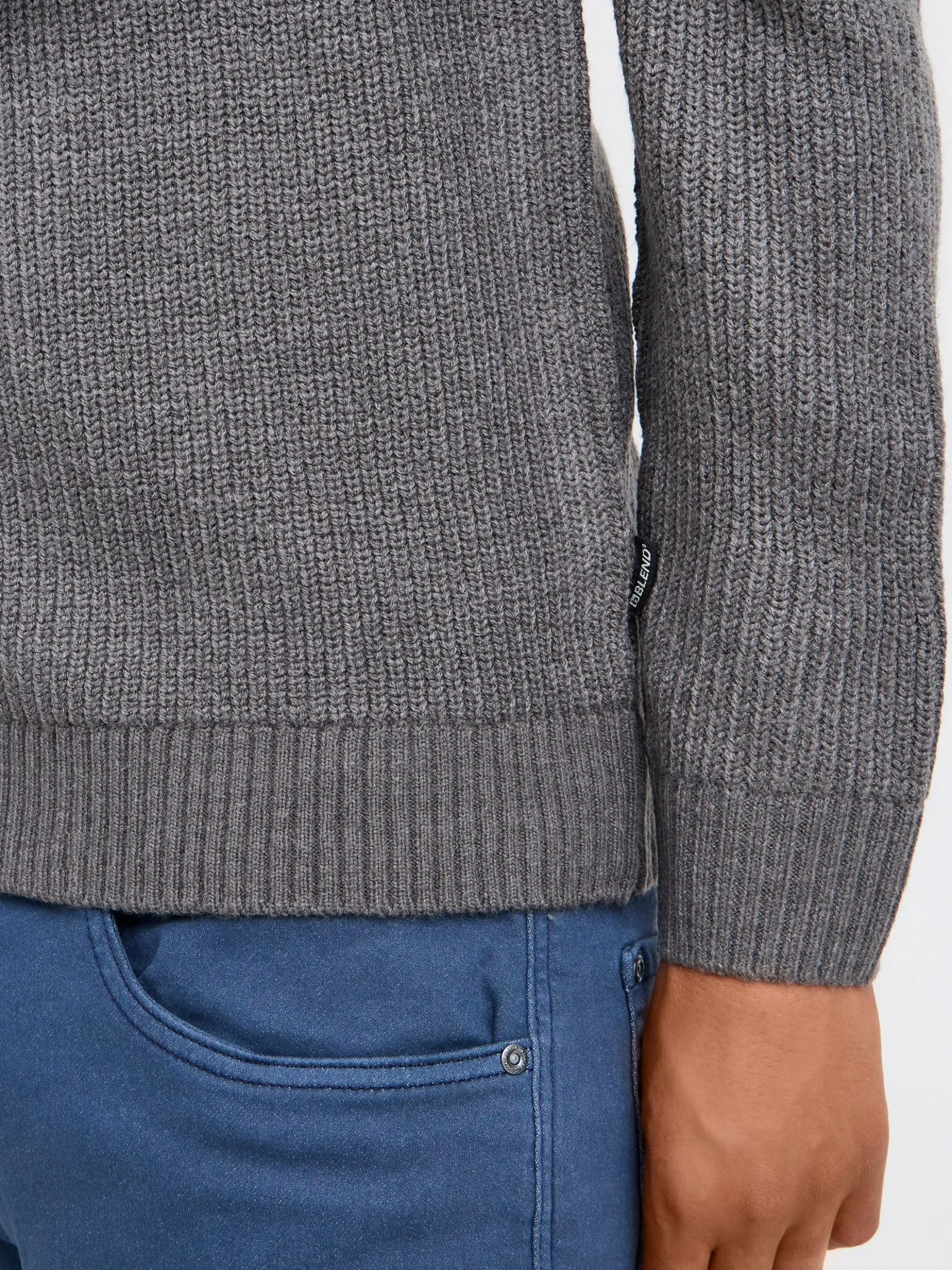BLEND Herren Strickpullover - BHPullover in grau