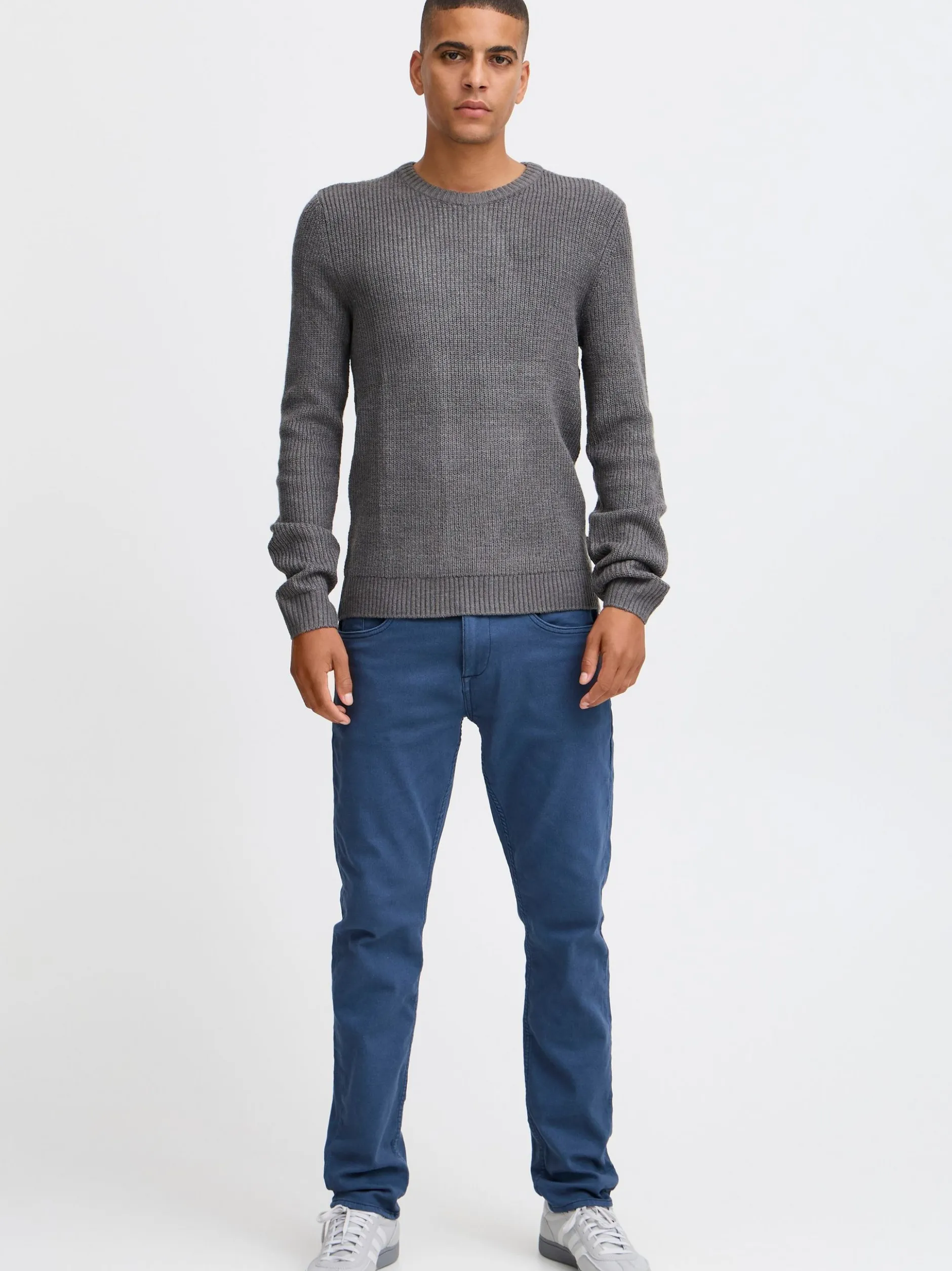 BLEND Herren Strickpullover - BHPullover in grau