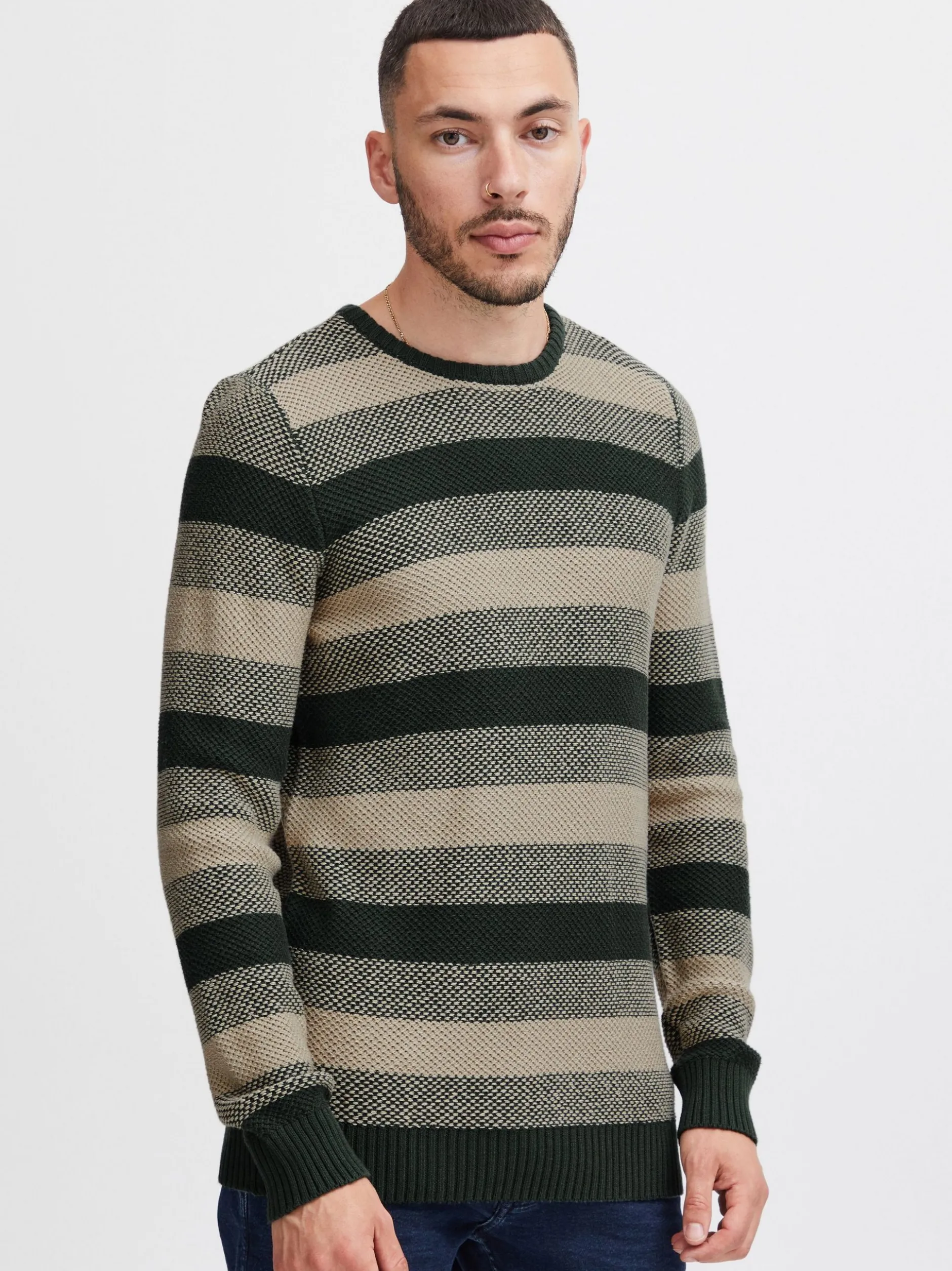 BLEND Herren Strickpullover - BHPullover in grün