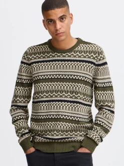BLEND Herren Strickpullover - BHPullover in grün