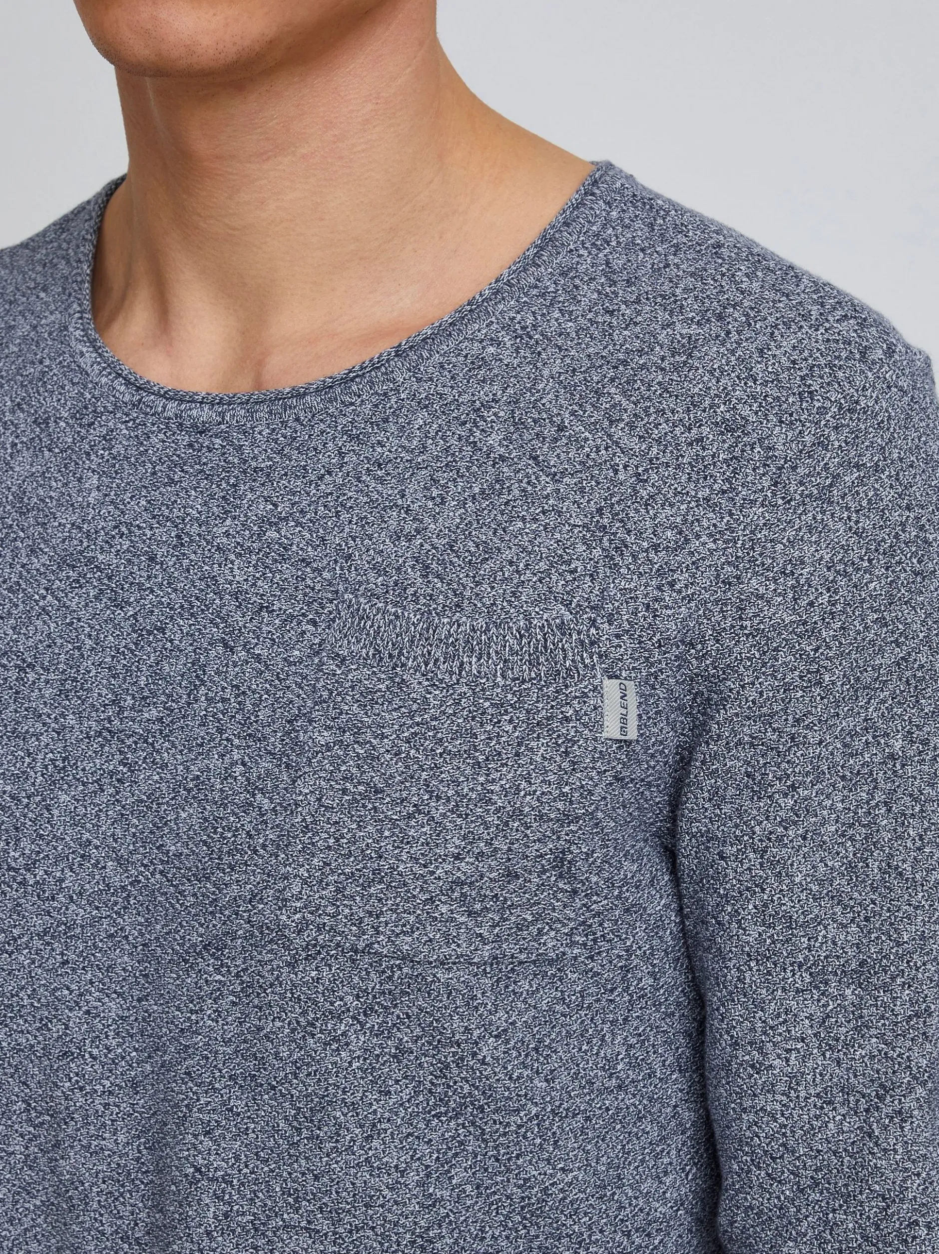 BLEND Herren Strickpullover - bhpullover in blau