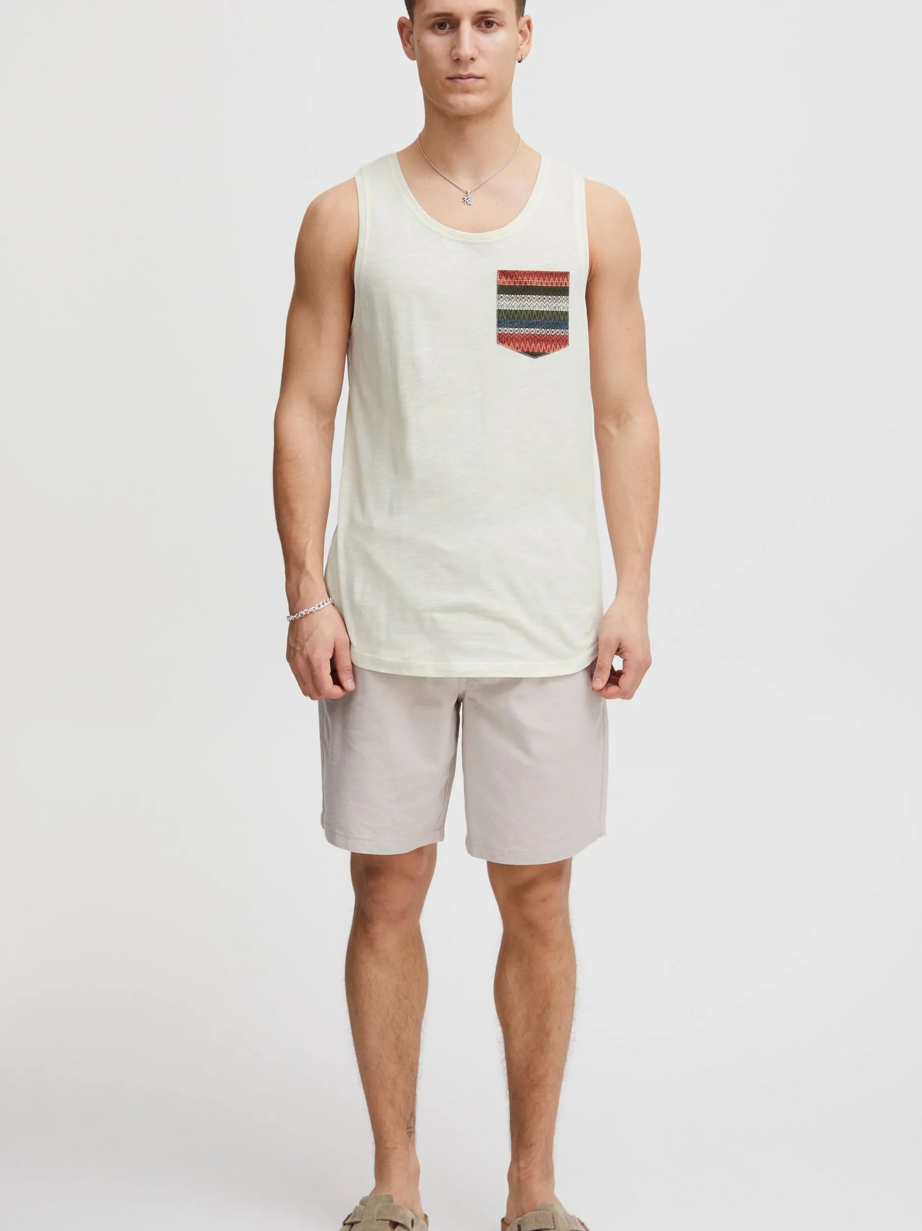 BLEND Herren Tanktop - BHElei in weiß