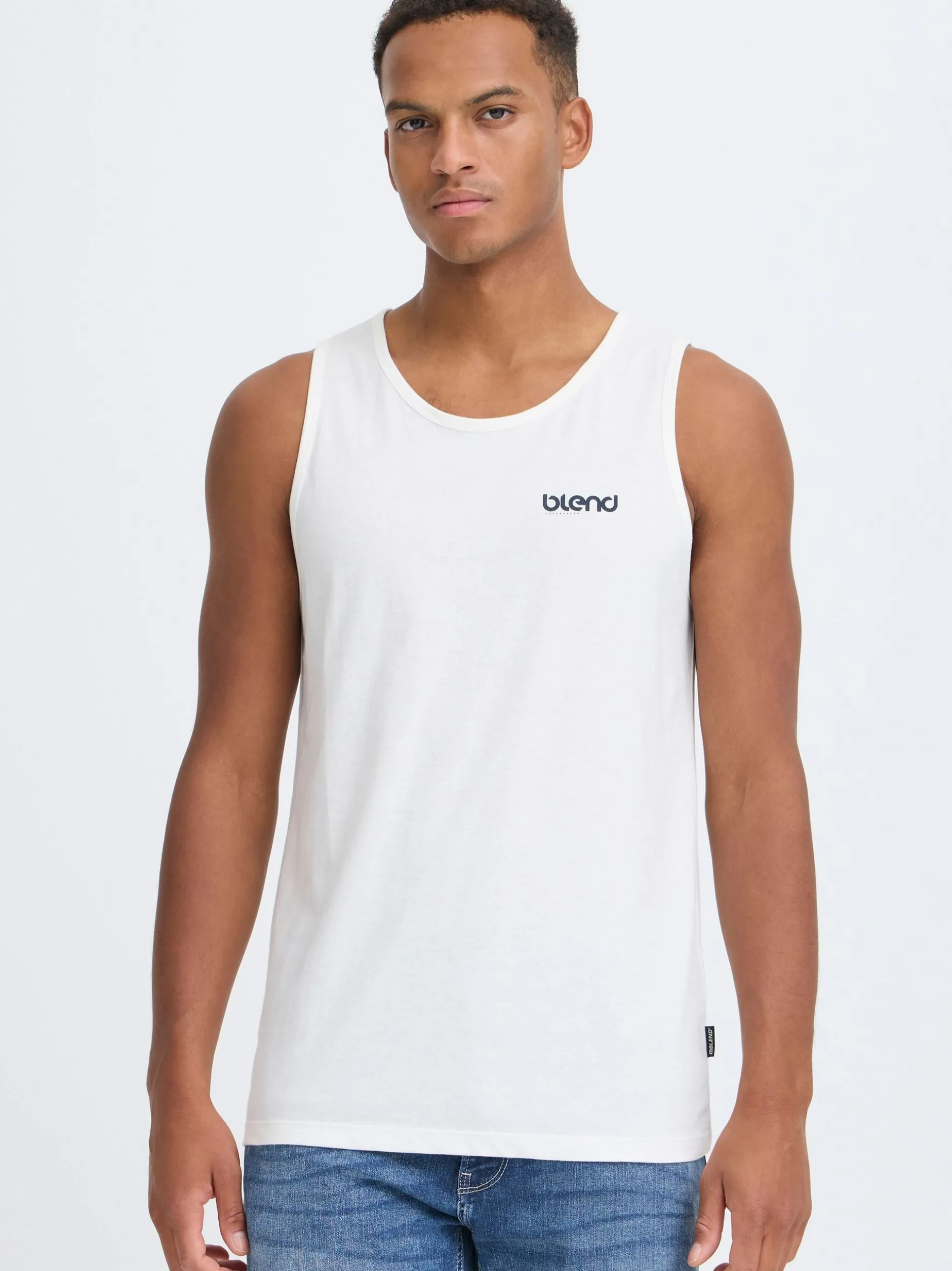 BLEND Herren Tanktop - BHFlok in weiß