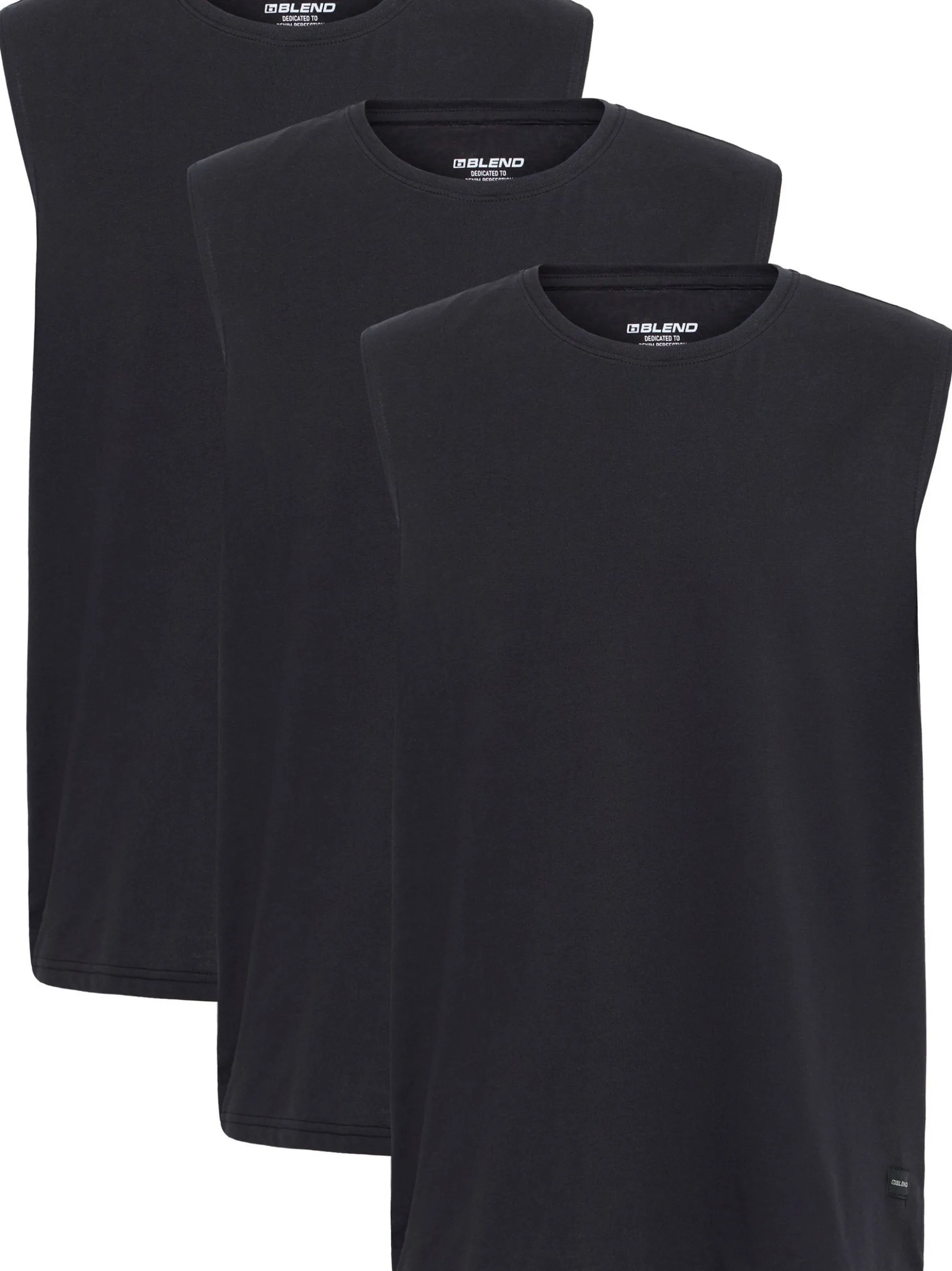 BLEND Herren Tanktops im 3er-Pack in schwarz