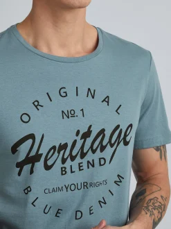 BLEND Herren T-Shirt - BHAbraham in blau