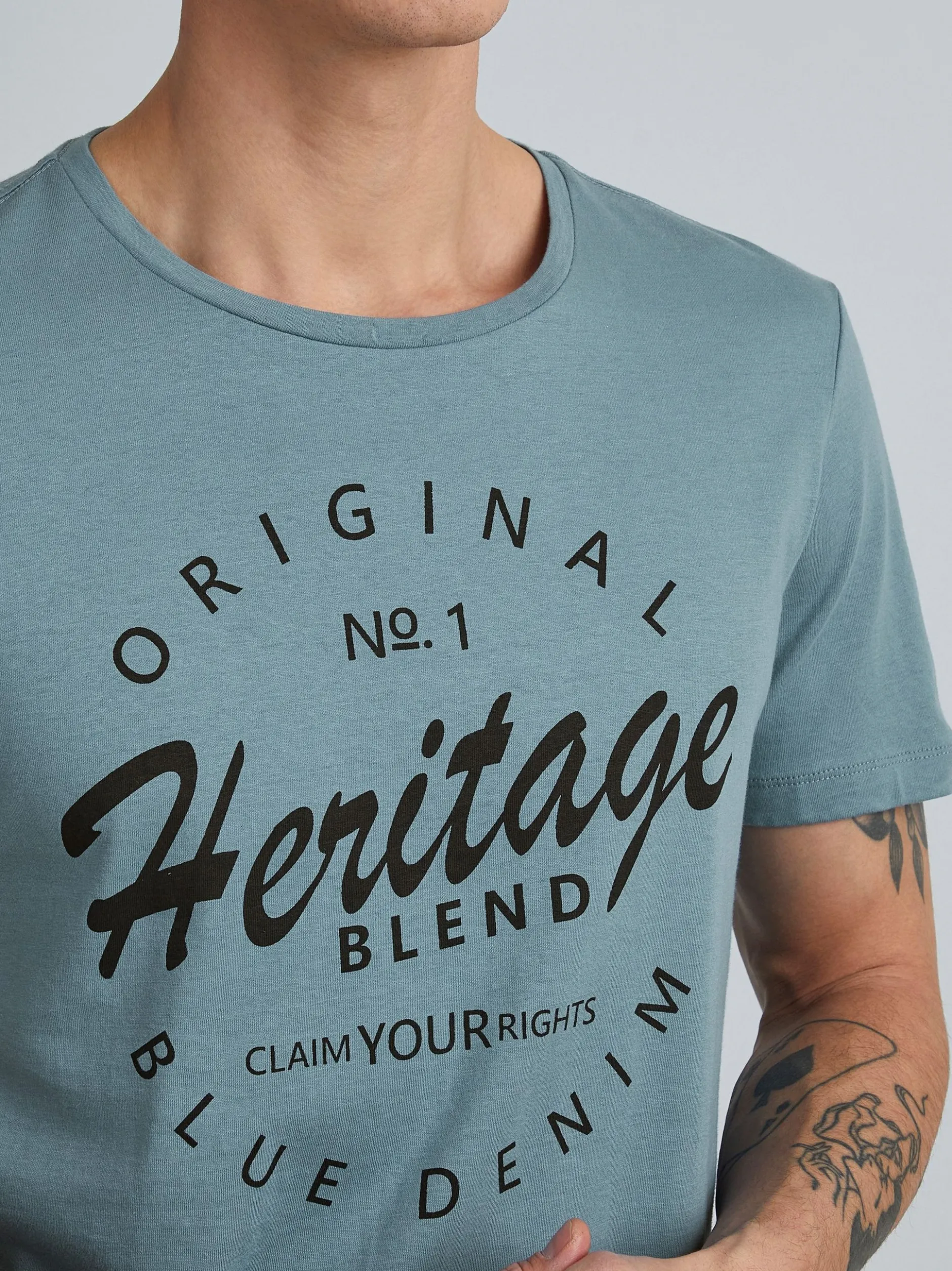 BLEND Herren T-Shirt - BHAbraham in blau
