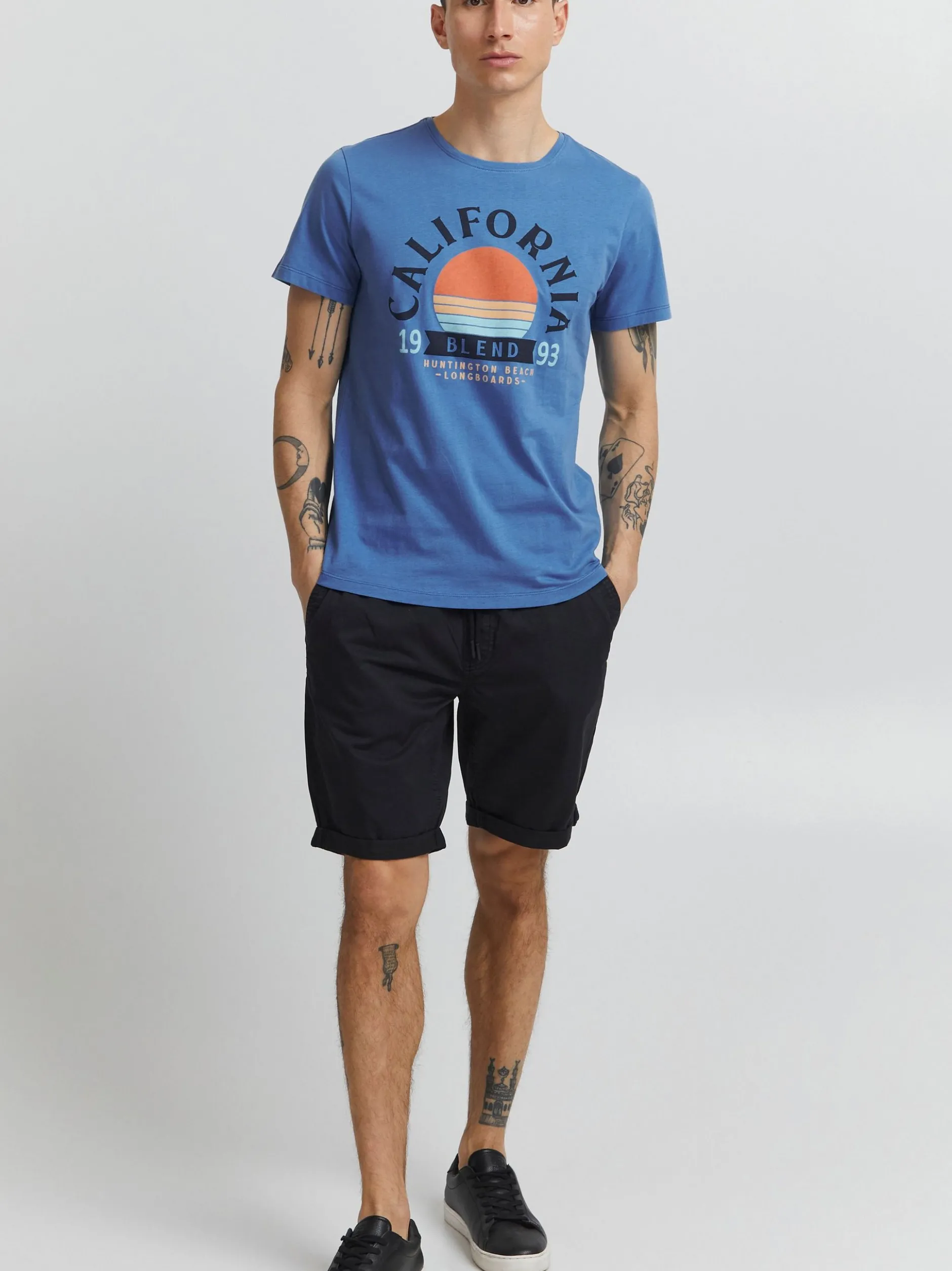 BLEND Herren T-Shirt - BHOrtwin in blau