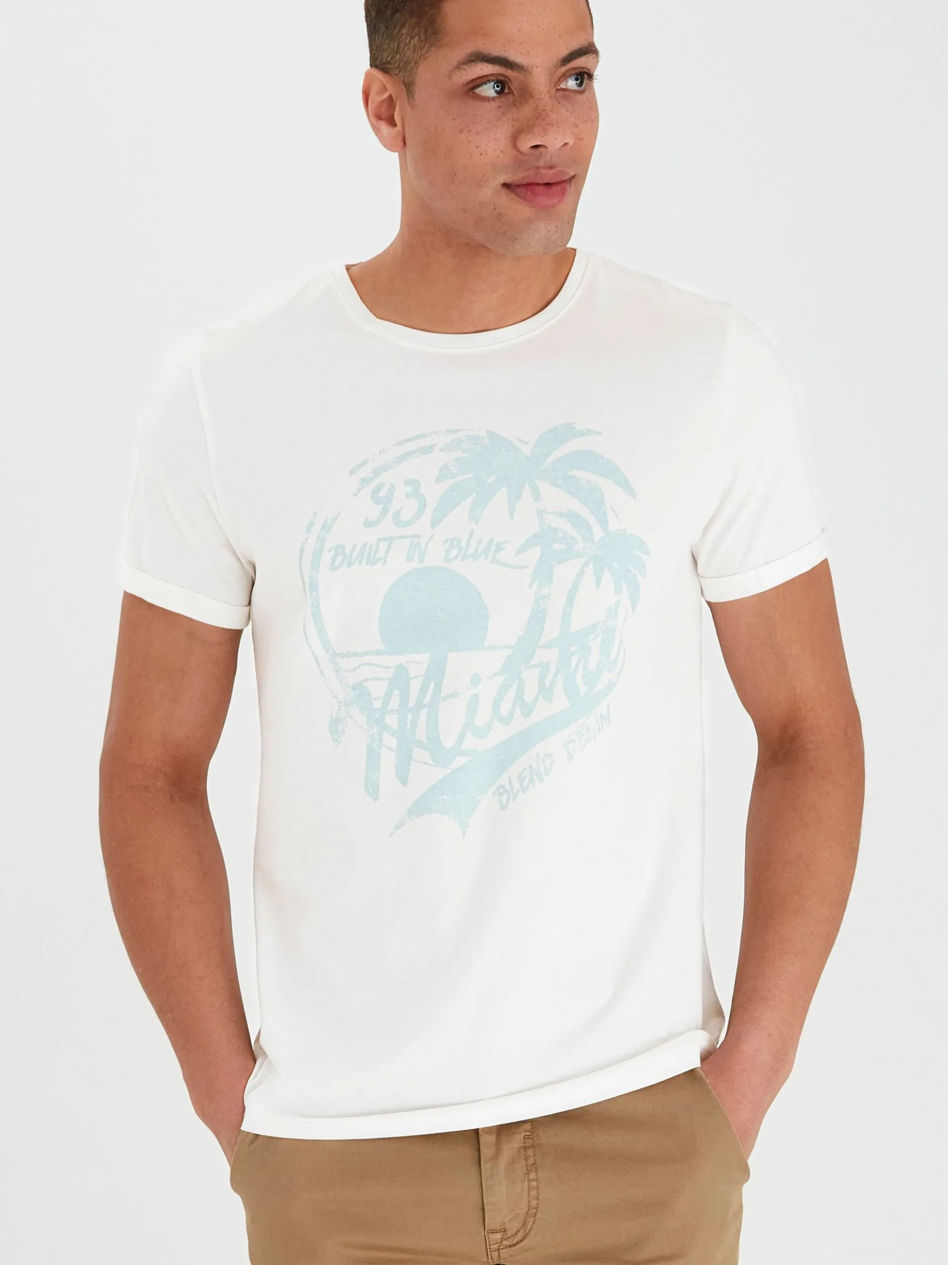 BLEND Herren T-Shirt - BHPerry in weiß