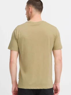 BLEND Herren T-Shirt in beige - Ausschnitt: Rundhals