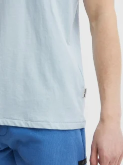 BLEND Herren T-Shirt in blau - Ausschnitt: Rundhals