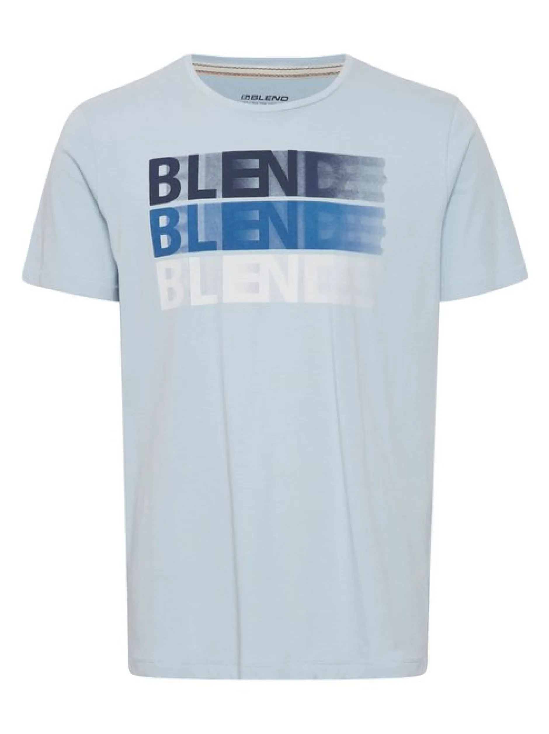 BLEND Herren T-Shirt in blau - Ausschnitt: Rundhals