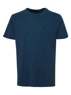 BLEND Herren T-Shirt in blau - Ausschnitt: Rundhals