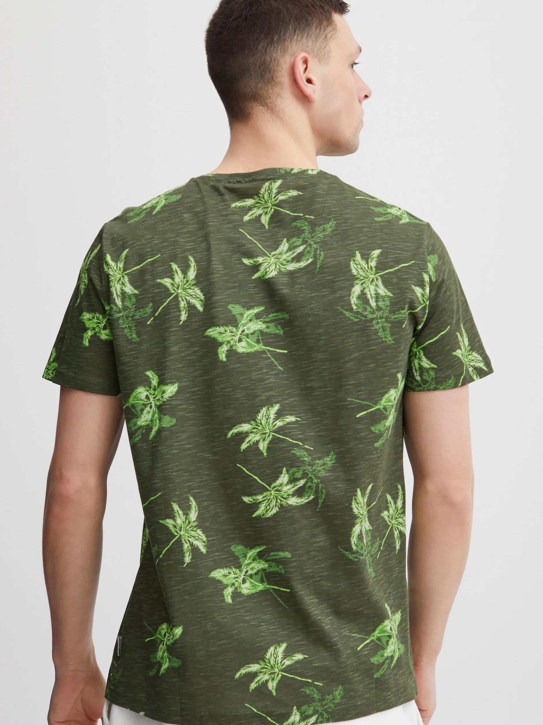 BLEND Herren T-Shirt in grün - Ausschnitt: Rundhals