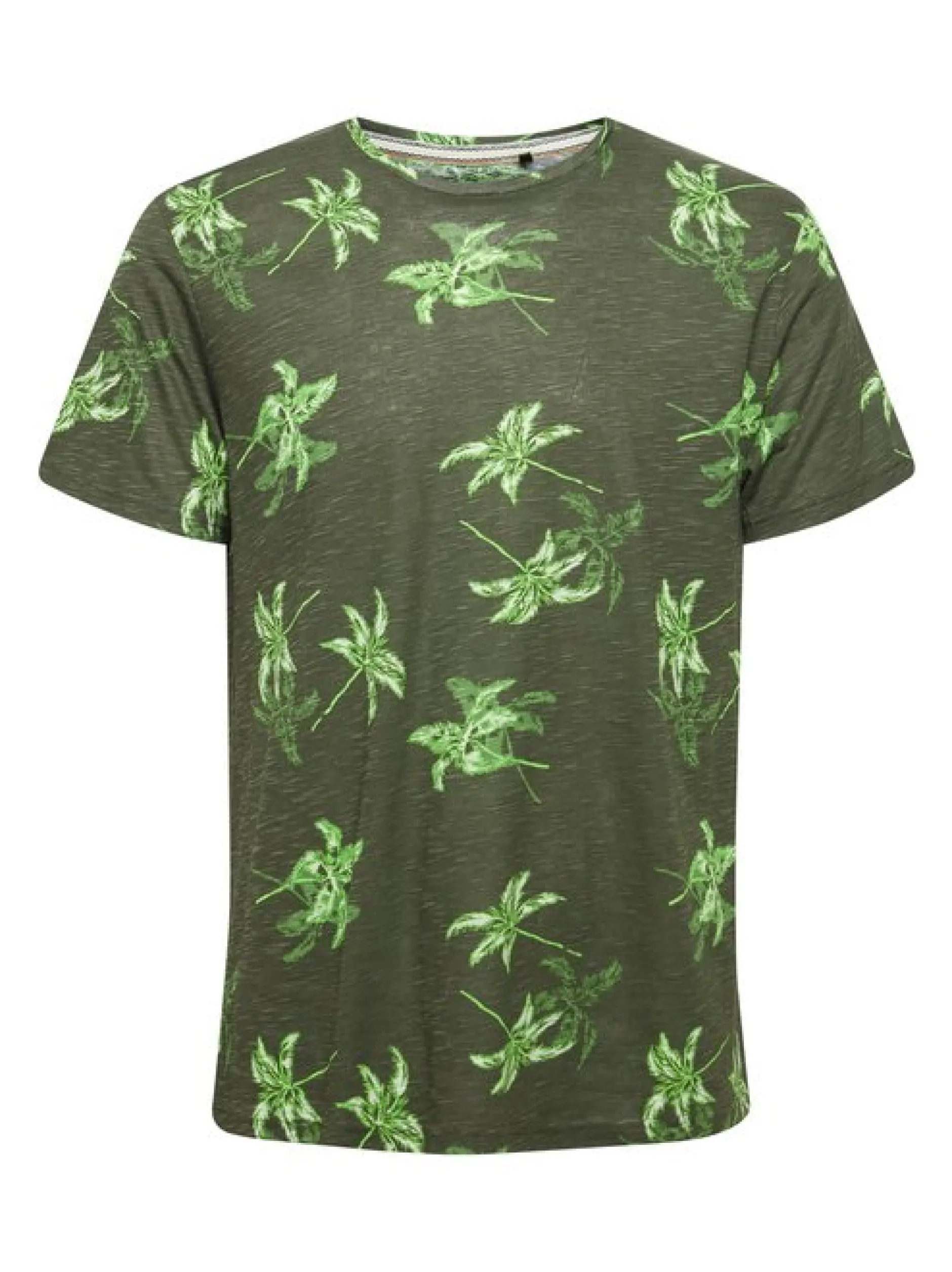 BLEND Herren T-Shirt in grün - Ausschnitt: Rundhals