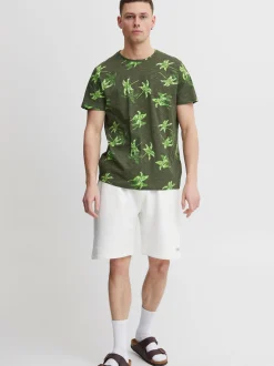 BLEND Herren T-Shirt in grün - Ausschnitt: Rundhals
