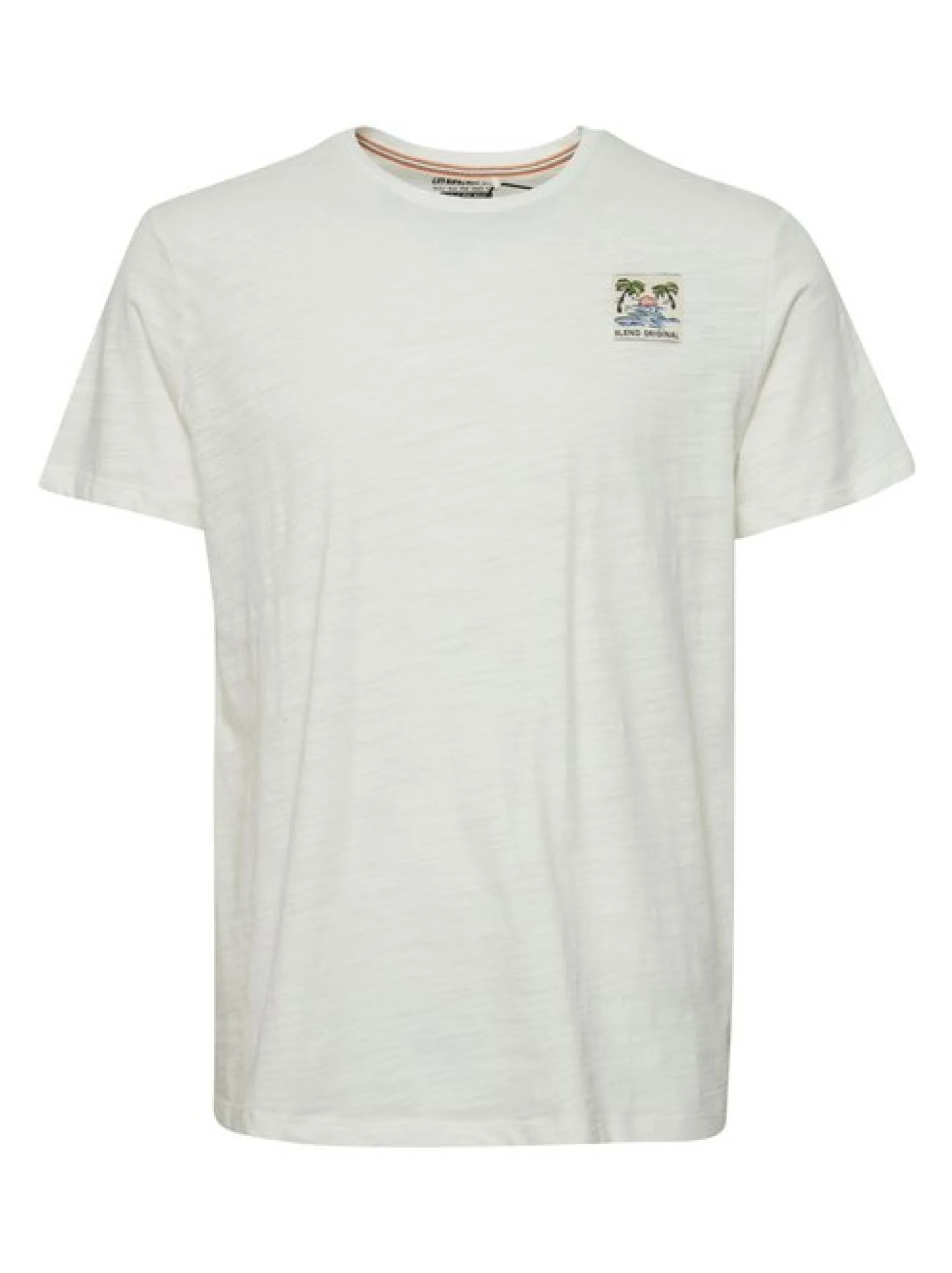 BLEND Herren T-Shirt in weiß - Ausschnitt: Rundhals