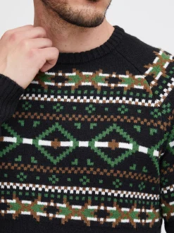 BLEND Herren Weihnachtspullover - BHNilas in schwarz