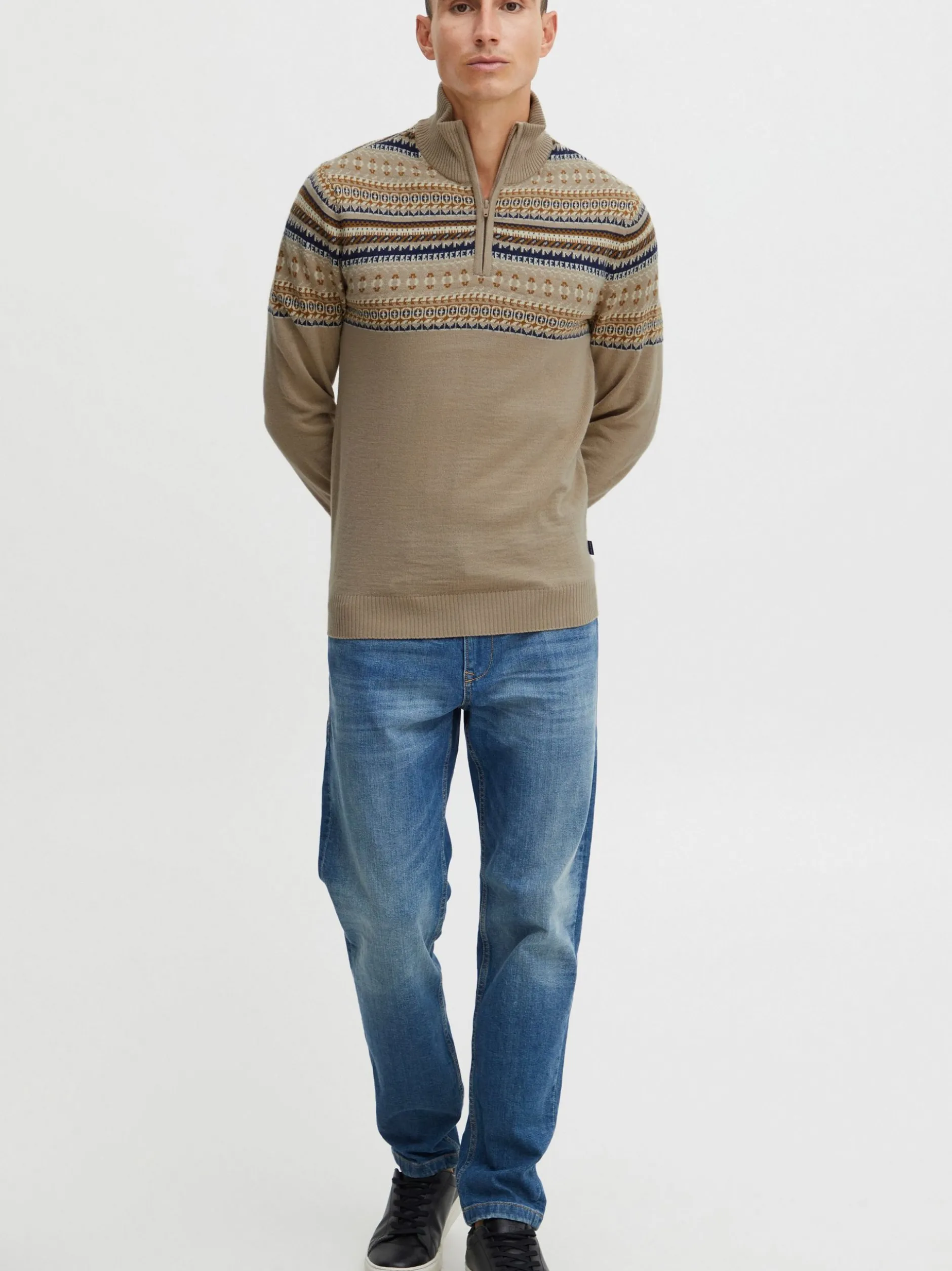 BLEND Herren Weihnachtspullover - BHGrote in beige