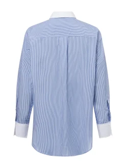 BOSS Damen Bluse - Badina in hellblau weiß