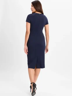 BOSS Damen Kleid - Darsa in marine - Ärmel: kurzarm