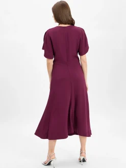 BOSS Damen Midikleid - Denaz in aubergine - Länge: midi
