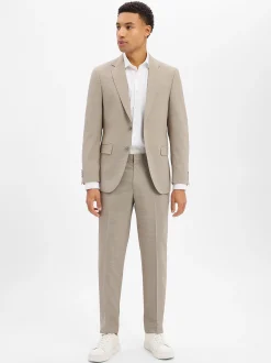 BOSS Herren Baukasten-Hose mit Schurwolle - Leon in taupe