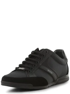 BOSS Herren Sneaker mit Leder-Anteil - Saturn_Lowp_mx A_N in schwarz