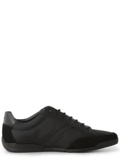 BOSS Herren Sneaker mit Leder-Anteil - Saturn_Lowp_mx A_N in schwarz