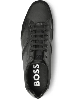 BOSS Herren Sneaker mit Leder-Anteil - Saturn_Lowp_mx A_N in schwarz