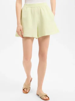 BOSS Orange Damen Shorts mit Leinenanteil - Tallan in limone