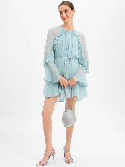 BOSS Orange Damen Volantkleid - Dredia in aqua