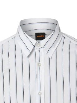 BOSS Orange Herren Businesshemd - Relegant_6_M in weiß blau