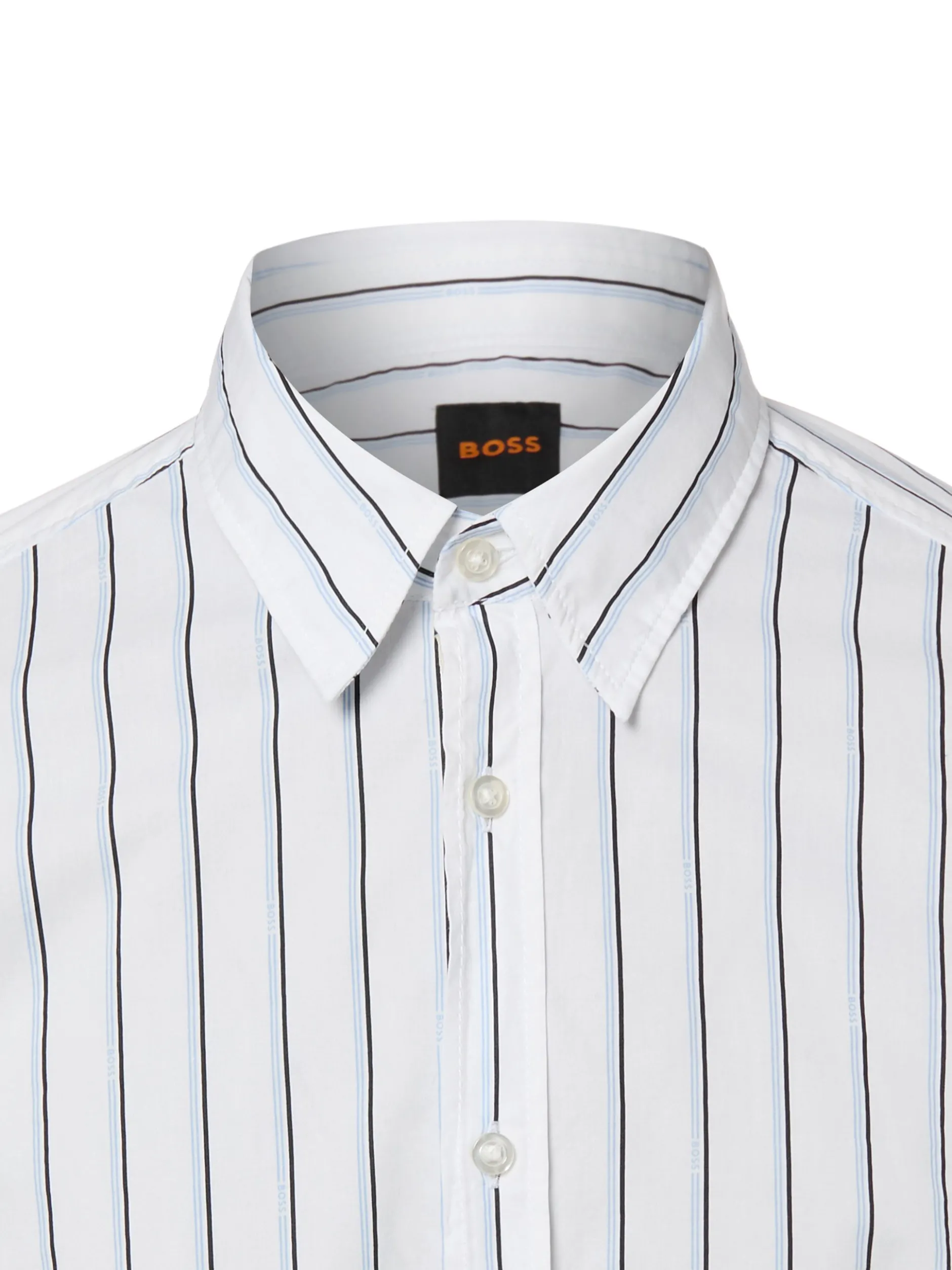 BOSS Orange Herren Businesshemd - Relegant_6_M in weiß blau
