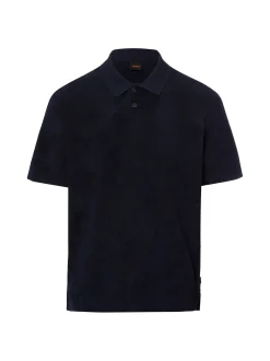 BOSS Orange Herren Frottee-Poloshirt - Pe_Flower in marine