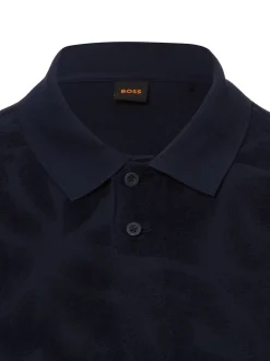 BOSS Orange Herren Frottee-Poloshirt - Pe_Flower in marine