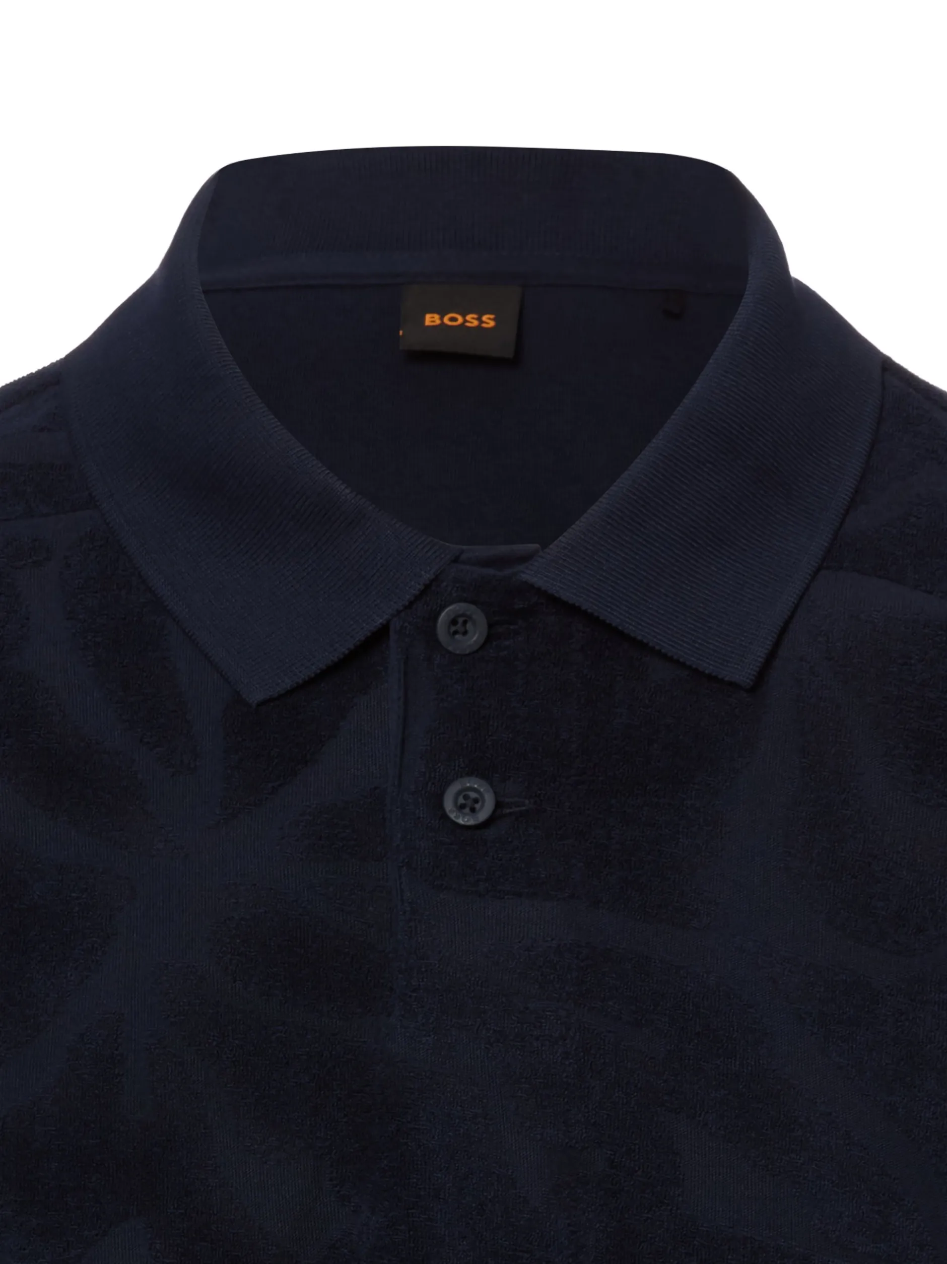 BOSS Orange Herren Frottee-Poloshirt - Pe_Flower in marine