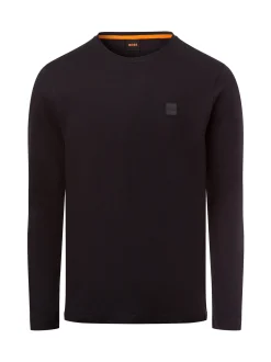BOSS Orange Herren Langarmshirt - Tacks in schwarz