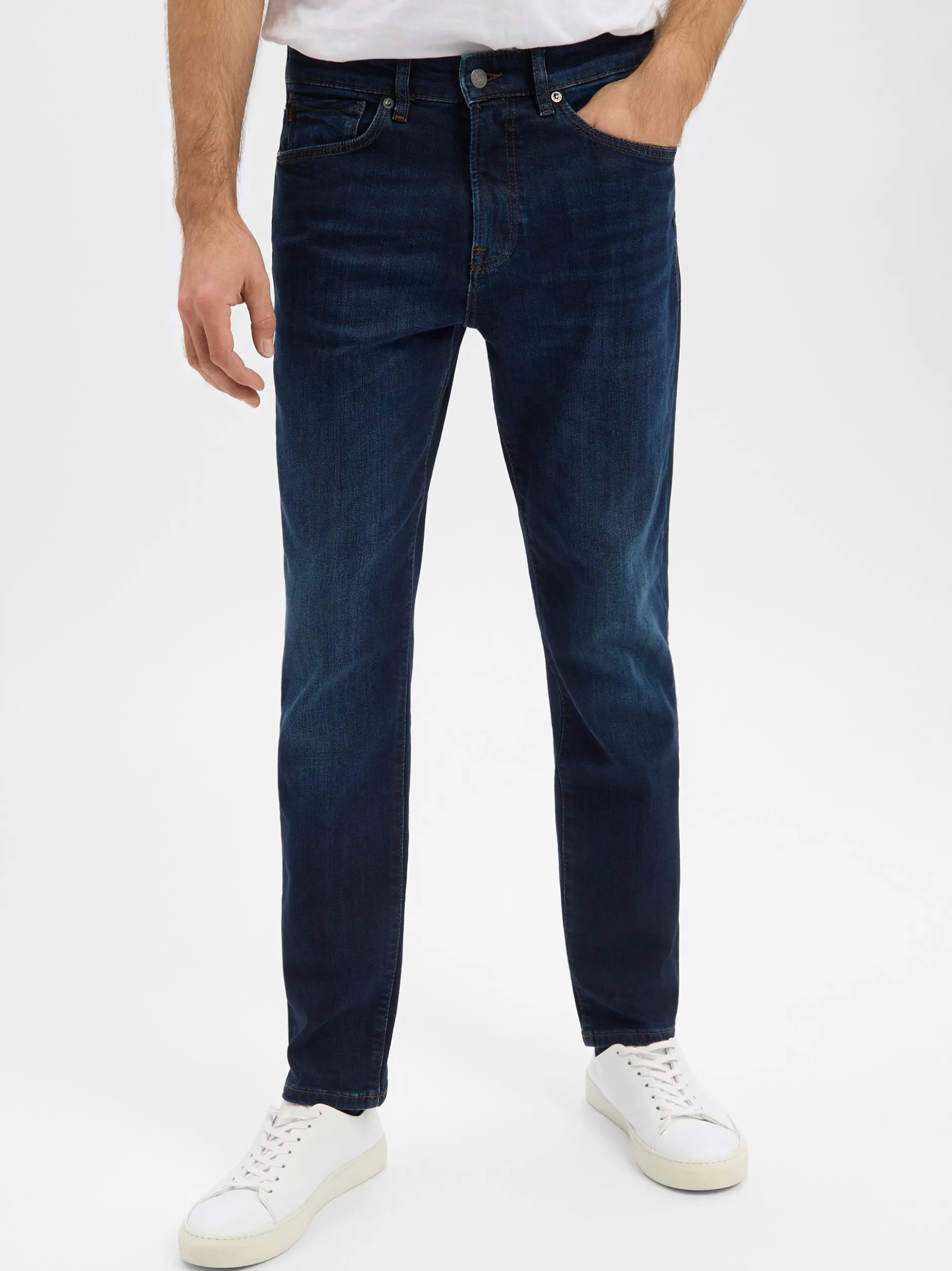 BOSS Orange Herren Slim Tapered Fit Jeans - Onyx in dark stone