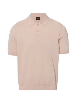 BOSS Orange Herren Strick-Poloshirt - Asac in nude