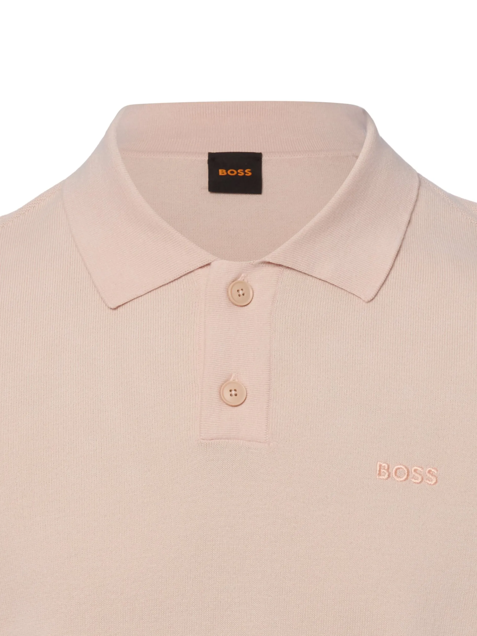 BOSS Orange Herren Strick-Poloshirt - Asac in nude
