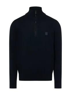 BOSS Orange Herren Strickpullover mit Cashmere - Kanobix in marine