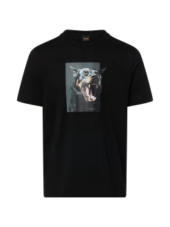 BOSS Orange Herren T-Shirt - Dobermann in schwarz