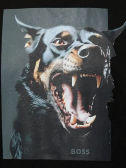 BOSS Orange Herren T-Shirt - Dobermann in schwarz