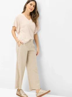 BRAX Damen Hose mit Leinen-Anteil - Maine in beige gold