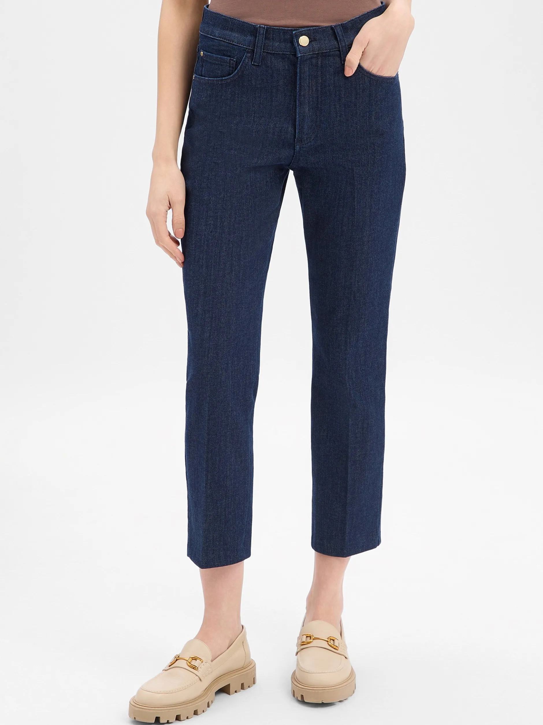 BRAX Damen Jeans in dark stone - Länge: verkürzt
