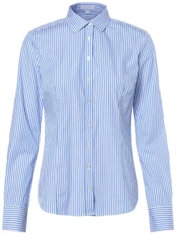 brookshire Damen Bluse in hellblau weiß - Ärmel: langarm