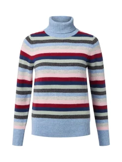 brookshire Damen Rollkragenpullover aus Wolle in hellblau mehrfarbig