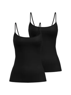 Calida Damen Unterhemd im 2er-Pack in schwarz